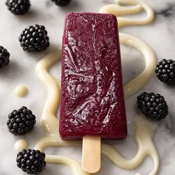 Paleta de amora com recheio de leite condensado