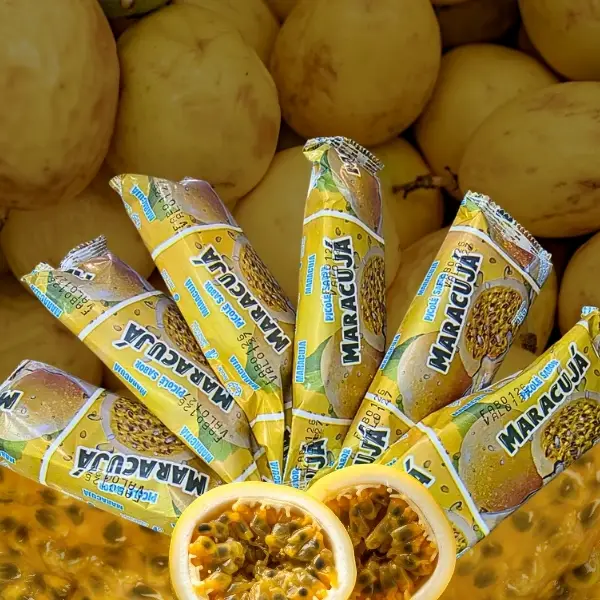 Sorvete no palito de maracujá